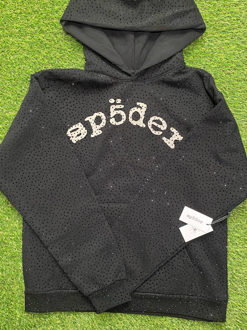 BLACK VVS SP5DER HOODIE